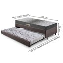 Ver imagem 2 de Bicama Box Solteiro Courino Linho 88x188x28 Cm com Colchão Dual Firm Espuma Ecoflex