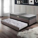 Ver imagem 3 de Bicama Box Solteiro Courino Linho 88x188x28 Cm com Colchão Dual Firm Espuma Ecoflex