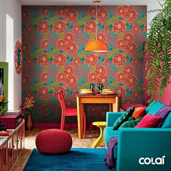 Papel De Parede Adesivo Lavável Tagetes 15m - 5