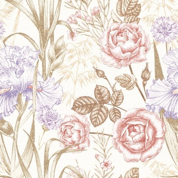 Papel De Parede Adesivo Lavável Quadro De Rosas 9m - 1