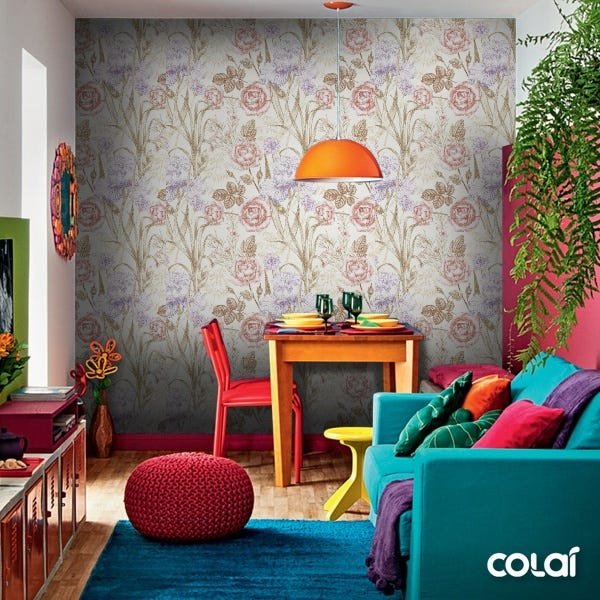 Papel De Parede Adesivo Lavável Quadro De Rosas 9m - 5