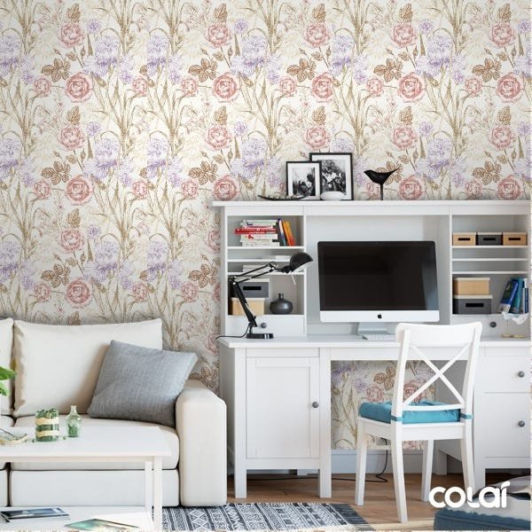 Papel De Parede Adesivo Lavável Quadro De Rosas 9m - 2