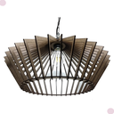 Ver imagem 2 de Lustre Luminária Pendente de Madeira Mdf Mod. China Tabaco