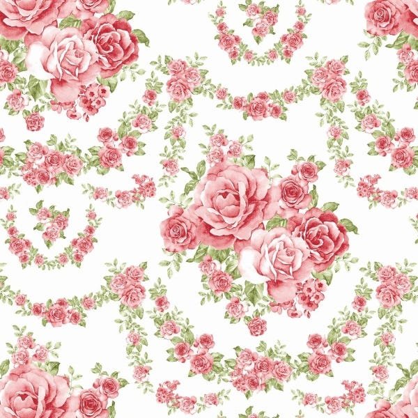Papel De Parede Adesivo Lavável Rosas Decorativas 6m - 1