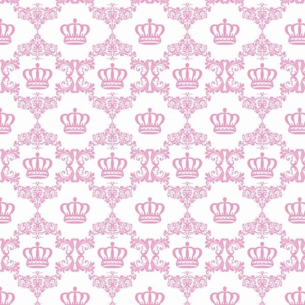 Papel de Parede Adesivo Lavável Coroas Rosê 18m - 1