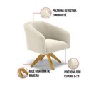 Ver imagem 4 de Kit 2 Poltronas Giratória Stella Bouclê Base de Madeira Ma30 - D'Rossi Cor Bege