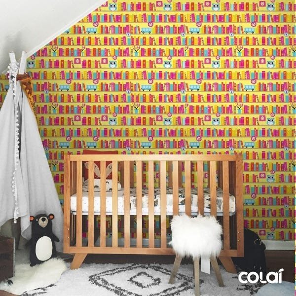 Papel de Parede Adesivo Lavável Prateleira do Saber 15m - 3