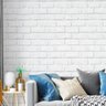 Papel de Parede Adesivo Lavável Tijolo Branco Rústico 12M - 7
