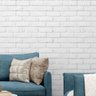 Papel de Parede Adesivo Lavável Tijolo Branco Rústico 12M - 1