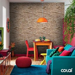 Papel de Parede Lavável Filete Pedra 3D Queimada 9m - 4