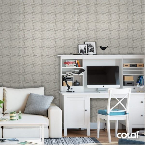Papel de Parede Adesivo Lavável Pedra Goiás Cinza 9m - 3