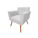 Ver imagem 3 de Kit Namoradeira + 2 Poltronas Decorativa Sabrina Couro Branco Pés Madeira Mz Decor
