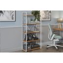 Ver imagem 1 de Estante P/ Sala Industrial Alta Li006 Aço C/ 5 Prateleiras 72x152cm Canela/branco - Kappesberg