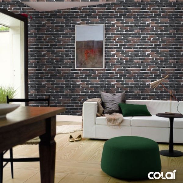 Papel de Parede Adesivo Lavável Tijolo Queimado 3D 18m - 2