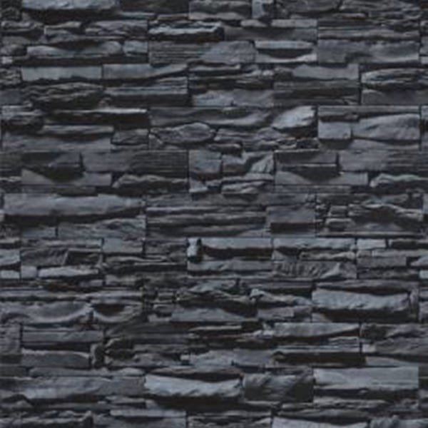 Papel de Parede Adesivo Lavável Pedra Goiás 3D Escura 18m - 1