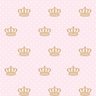 Papel de Parede Lavável Coroa Dourada de fundo Rosa - 1