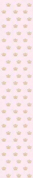 Papel de Parede Lavável Coroa Dourada de fundo Rosa - 5