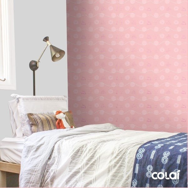 Papel de Parede Adesivo Lavável Casinha Rosa Bebê - 4