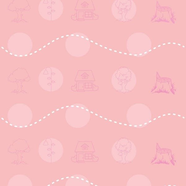 Papel de Parede Adesivo Lavável Casinha Rosa Bebê - 1