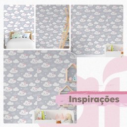 Papel De Parede Quarto Bebê Infantil Chuva De Amor 3m - 5