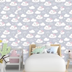 Papel De Parede Quarto Bebê Infantil Chuva De Amor 3m - 3