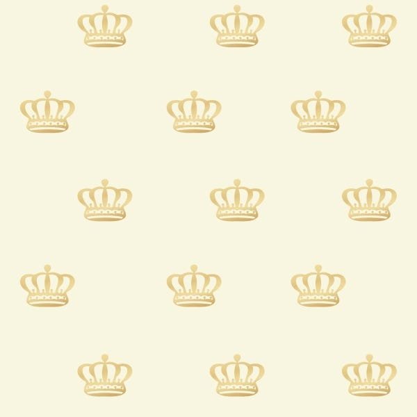 Papel de Parede Lavável Coroas Douradas e Amarelas - 1