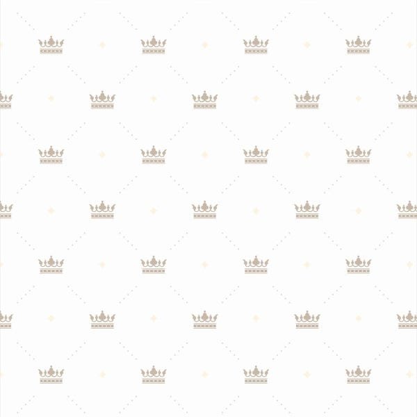 Papel de Parede Adesivo Lavável Coroa Bege - 1
