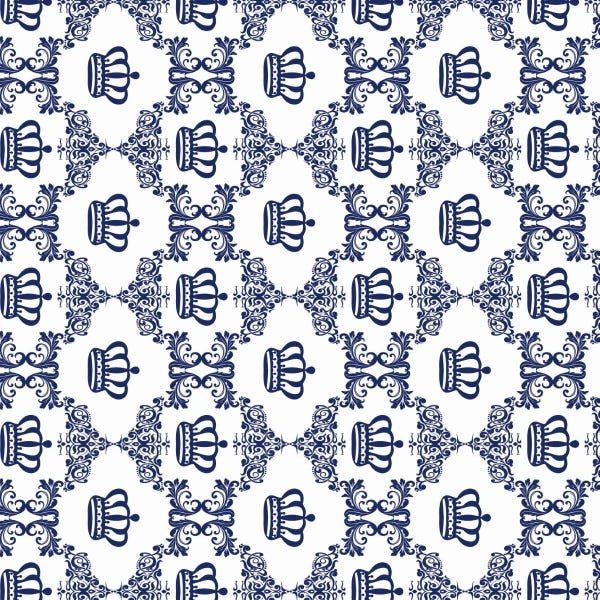 Papel de Parede Adesivo Lavável Coroa Azulada - 1