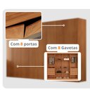 Ver imagem 4 de Guarda Roupa Casal Coliseu MDF 8 Portas 8 Gavetas e 8 Prateleiras Moderna Mobília