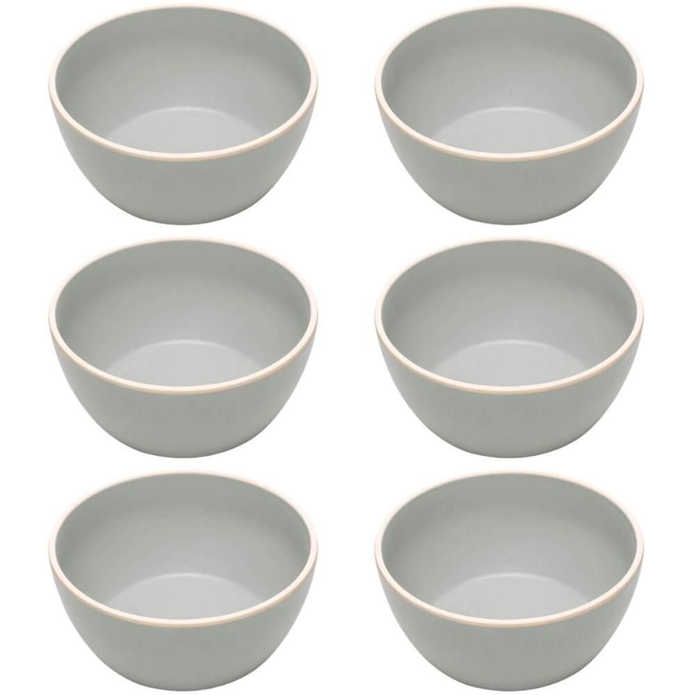 Kit 6 Bowls Melamina Tigela 600ml Cinza Class Wolff Cumbucas
