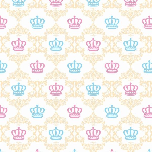 Papel de Parede Adesivo Lavável Coroas Coloridas 6m - 1