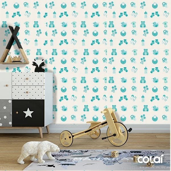 Papel de Parede Adesivo Lavável Pato Verde 9m - 2