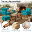 Ver imagem 3 de Kit Namoradeira Poltrona e Puff Decorativo para Sala Recepção Manicure Consultório Alice Suede