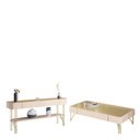 Ver imagem 1 de Aparador Vivant com Mesa de Centro Cadenza Champanhe Off White - Hb Móveis