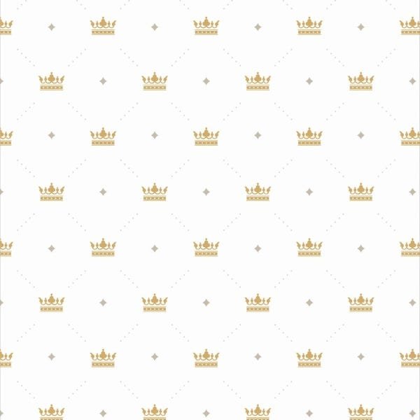 Papel de Parede Lavável Pequenas Coroas Douradas 9m - 1
