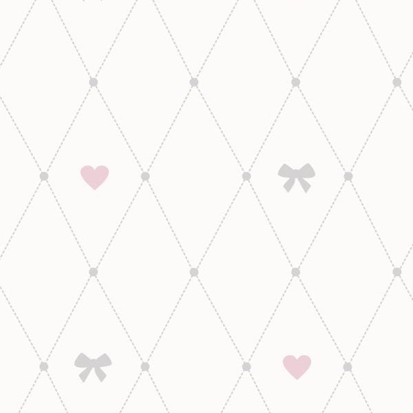 Papel de Parede Adesivo Lavável Laço e Coração 9m - 1