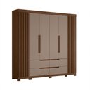 Ver imagem 2 de Guarda Roupa Doble Casal 6 Portas com Ripado 4 Gavetas Móveis Albatroz