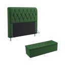 Ver imagem 1 de Kit Cabeceira Estofada Decorativa Para Cama Box Sirius 195 Para Cama King e Calçadeira Sagitarius Su