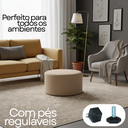Ver imagem 3 de Puff Redondo Grande 60cm Bouclé Bege Luxo Orgânico Sofisticado
