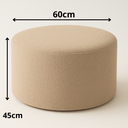 Ver imagem 2 de Puff Redondo Grande 60cm Bouclé Bege Luxo Orgânico Sofisticado
