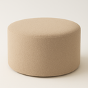 Ver imagem 1 de Puff Redondo Grande 60cm Bouclé Bege Luxo Orgânico Sofisticado