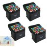 Caneta Canetinhas 60 Cores Kit 4 Uni Marcador Ponta Dupla Arte Desenho Pintura Permanente Curso Esco - 1