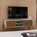 Ver imagem 6 de Rack com Painel Ripado com LED MDF 177CMX218CM London 70” Sereno 160 Portas Deslizantes