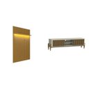 Ver imagem 2 de Rack com Painel Ripado com LED MDF 177CMX218CM London 70” Sereno 160 Portas Deslizantes