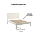 Ver imagem 3 de Cama Casal 2808b Topázio Retrô Rústico Madeira Maciça Branco Finestra