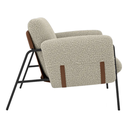 Ver imagem 5 de Kit Poltrona Cadeira Decorativa + Puf Serrana Zahav Estofado:bege Bouclé Courino Sintético Marrom