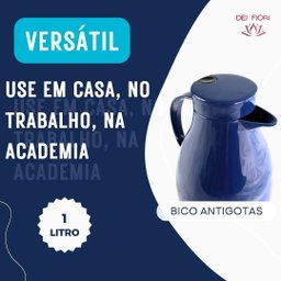 Garrafa Térmica Cafe Leite Cha 1 Litro Botão Serve Fácil Antigotas Tampa Rosca Ampola Vidro Gatilho  - 7