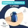 Garrafa Térmica Cafe Leite Cha 1 Litro Botão Serve Fácil Antigotas Tampa Rosca Ampola Vidro Gatilho  - 6