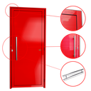 Ver imagem 2 de Porta Alumínio Lambril c/Puxador e.Vermelho 90 Brimak