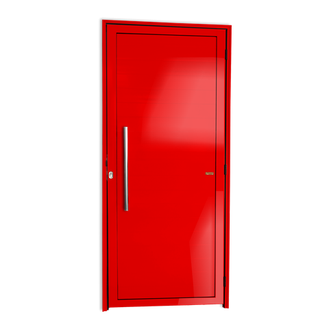 Porta Alumínio Lambril c/Puxador e.Vermelho 90 Brimak